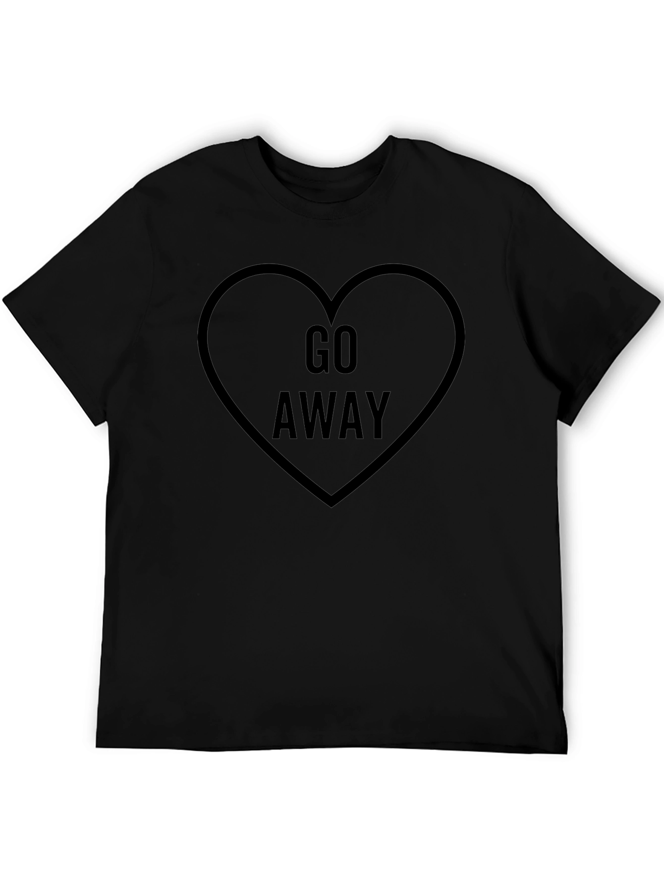 Go Away Heart Graphic Black Tee - Sarcastic Style