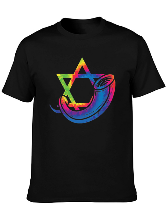 Star of David Shofar Graphic Tee - Black