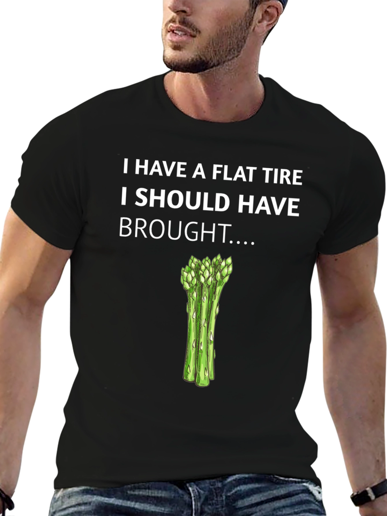 Flat Tire Asparagus T-Shirt Funny Graphic Tee