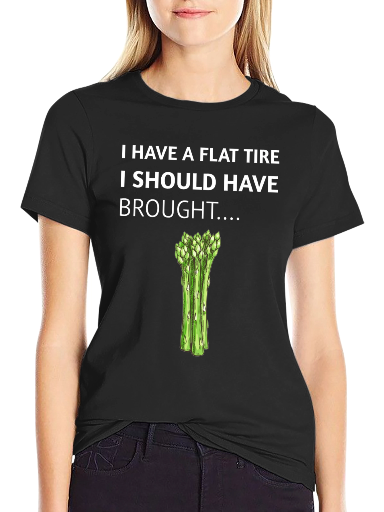 Flat Tire Asparagus T-Shirt Funny Graphic Tee