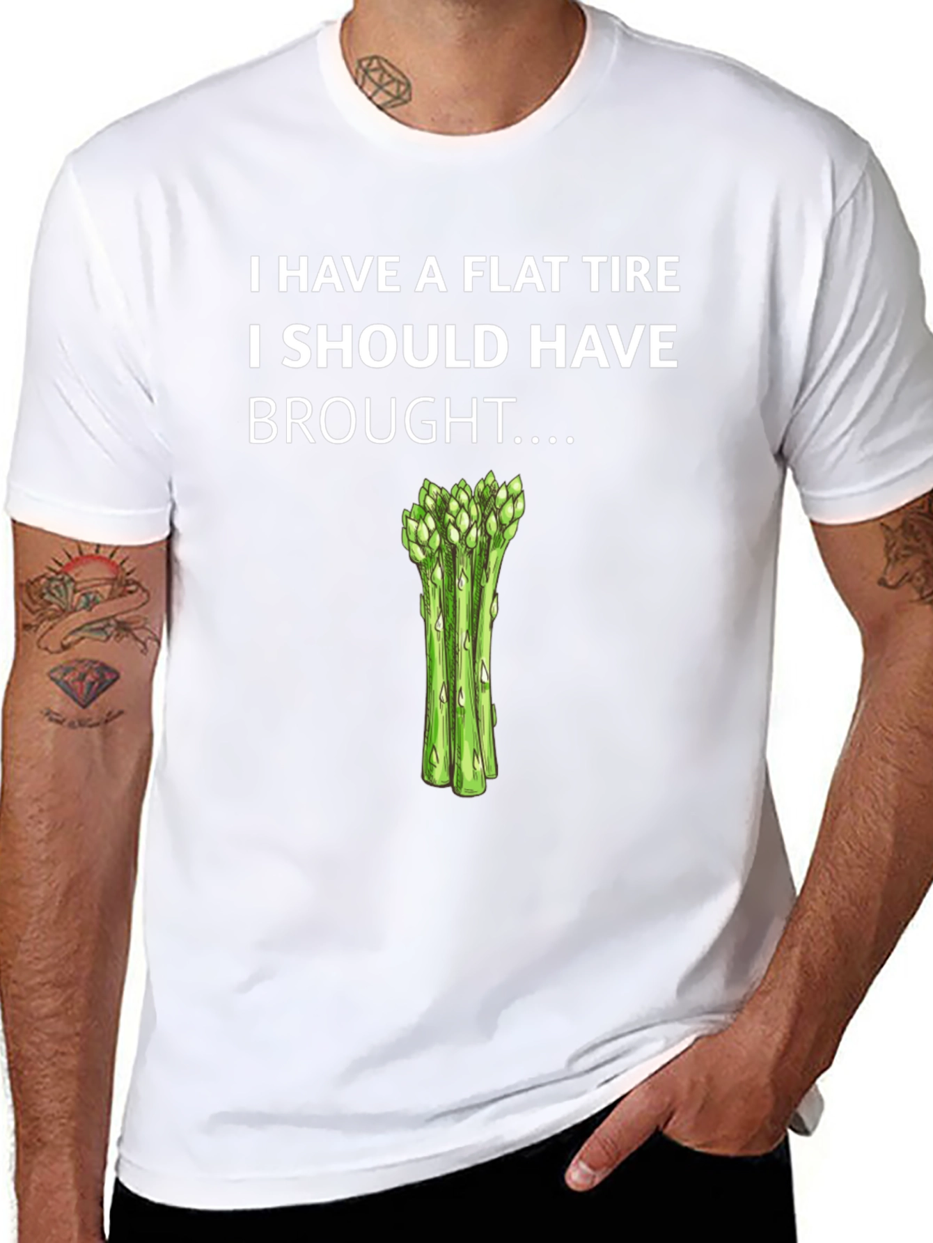 Flat Tire Asparagus T-Shirt Funny Graphic Tee
