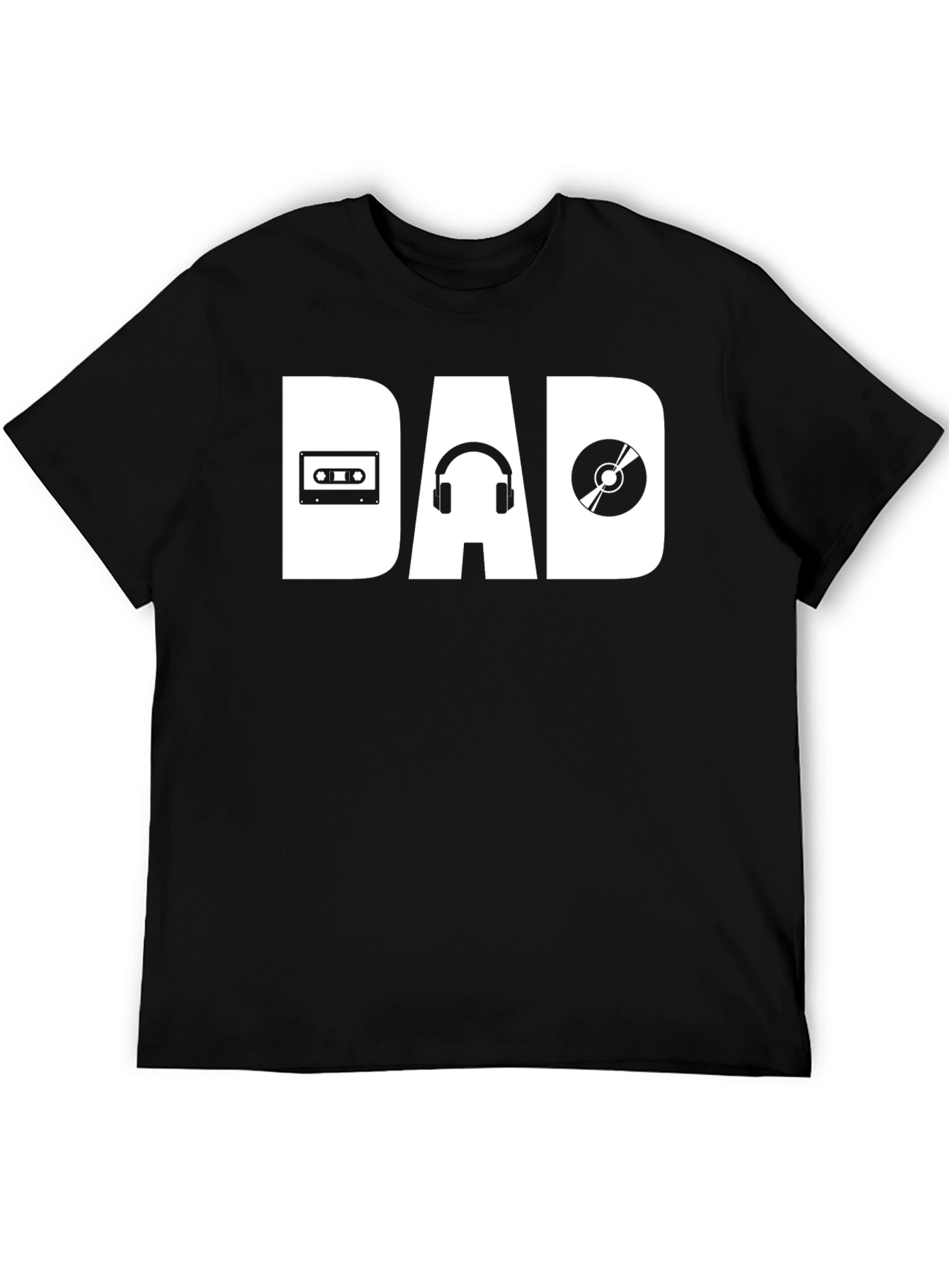 Music Dad T-Shirt - Cassette Headphones Vinyl