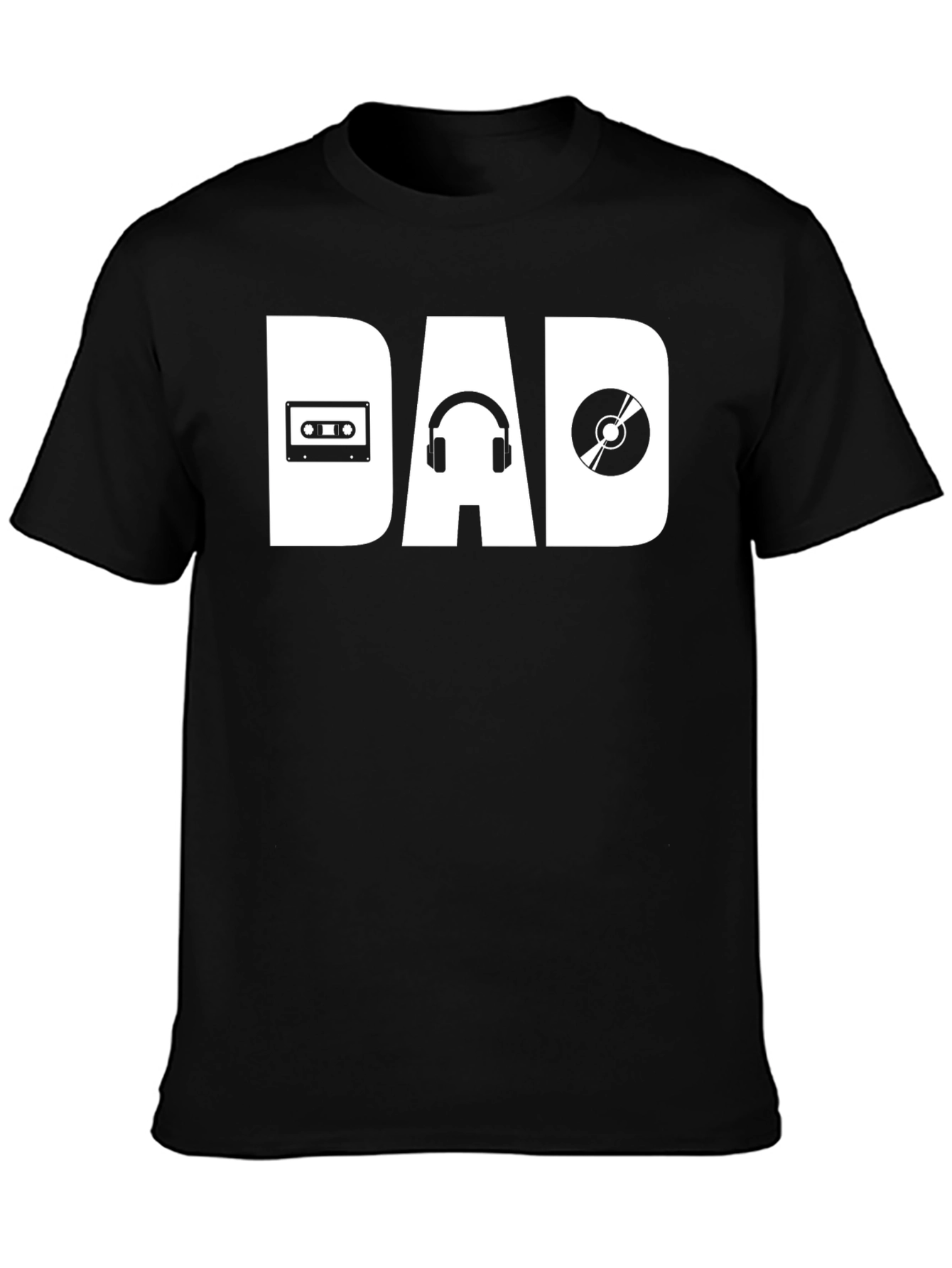 Music Dad T-Shirt - Cassette Headphones Vinyl