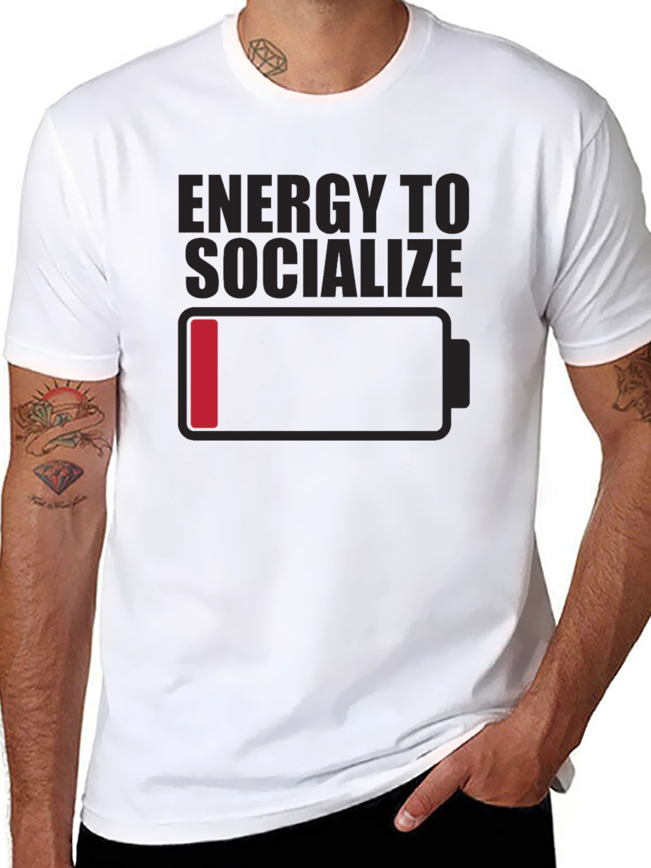 Low Energy Socializing Humor Graphic Tee