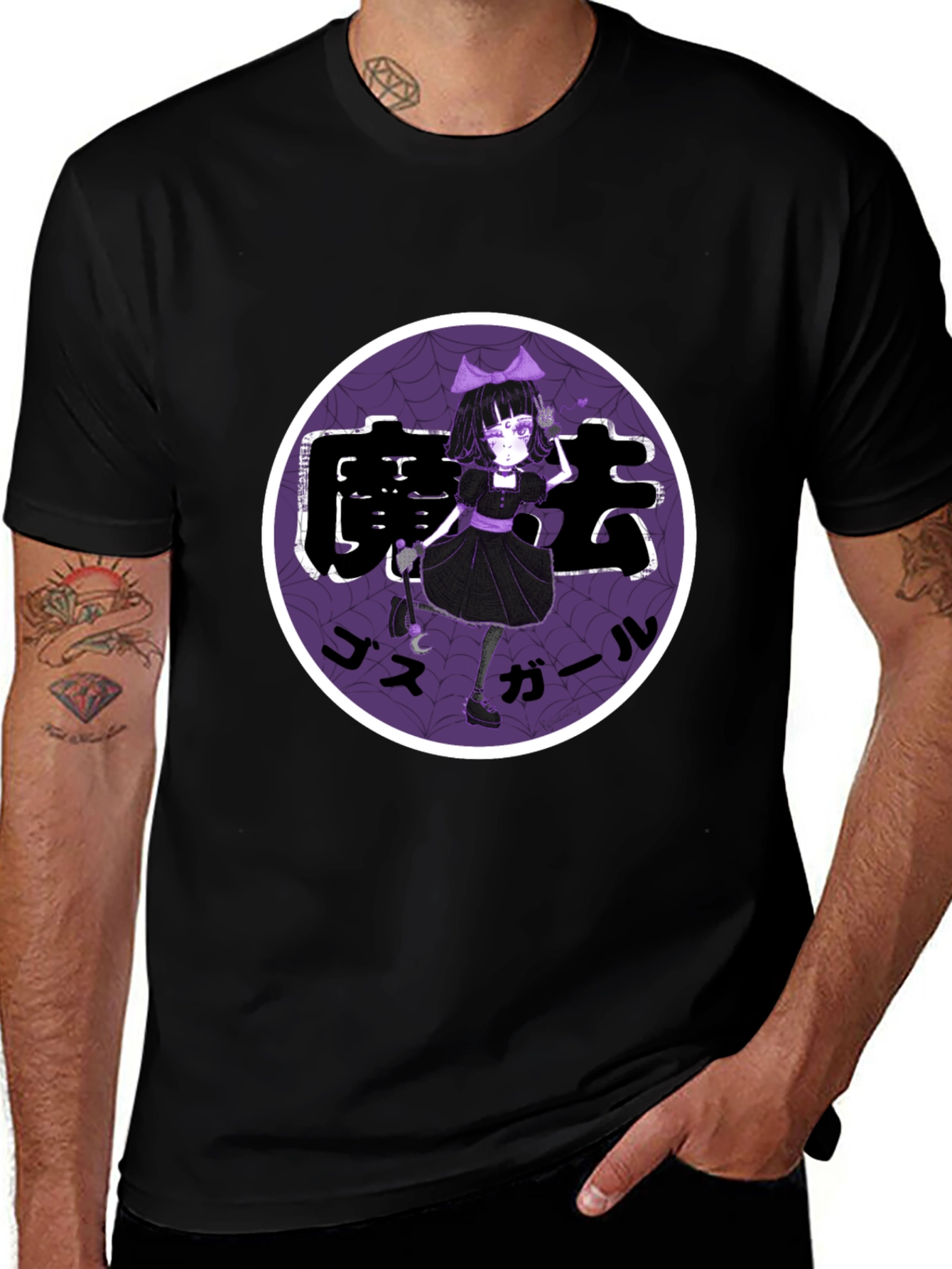 Anime Girl Graphic Tee - Emo Style