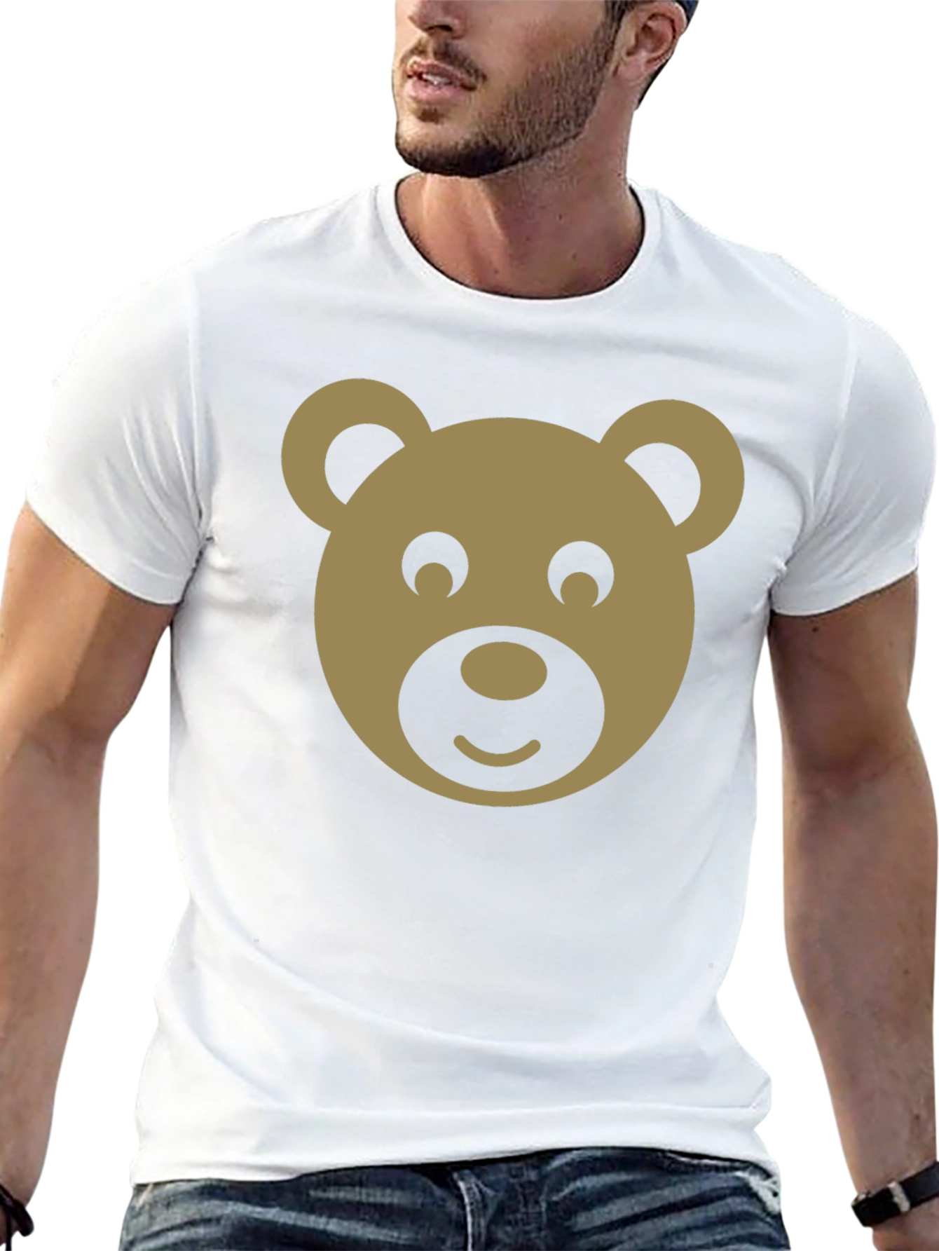 Cute Bear Graphic Black T-Shirt - Trendy Casual Tee