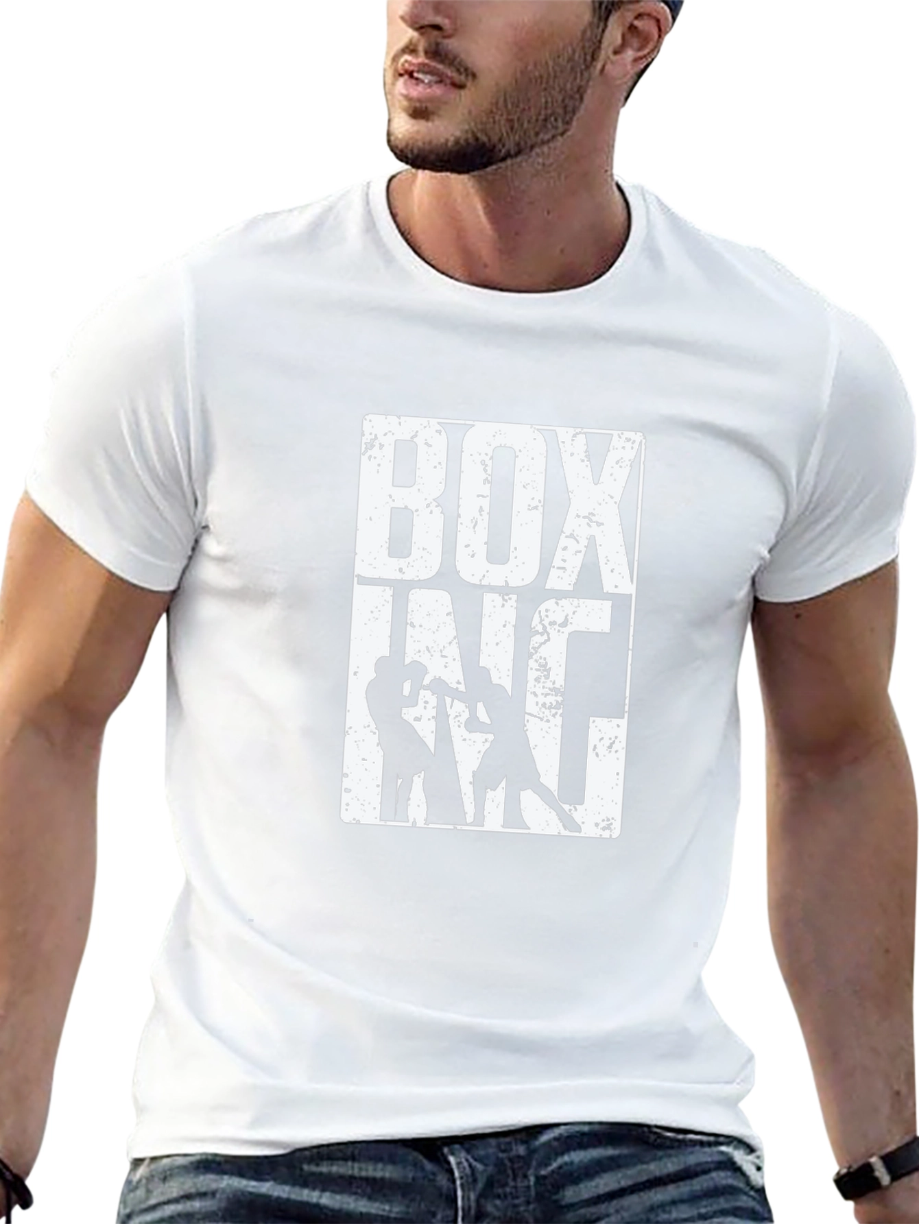 Boxing Inc. Graphic Print Tee - Black Cotton Blend