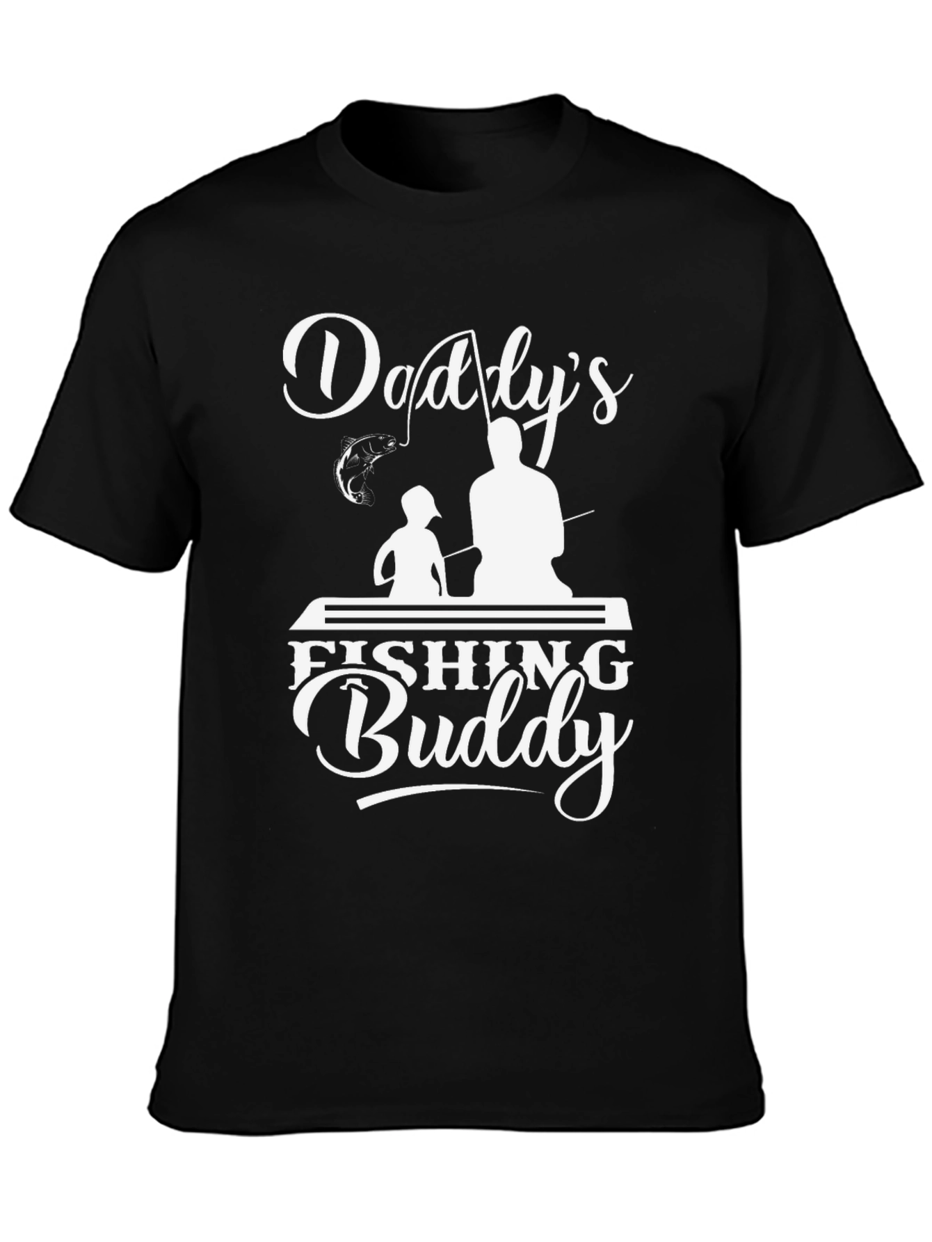 Daddys Fishing Buddy Black Graphic Tee