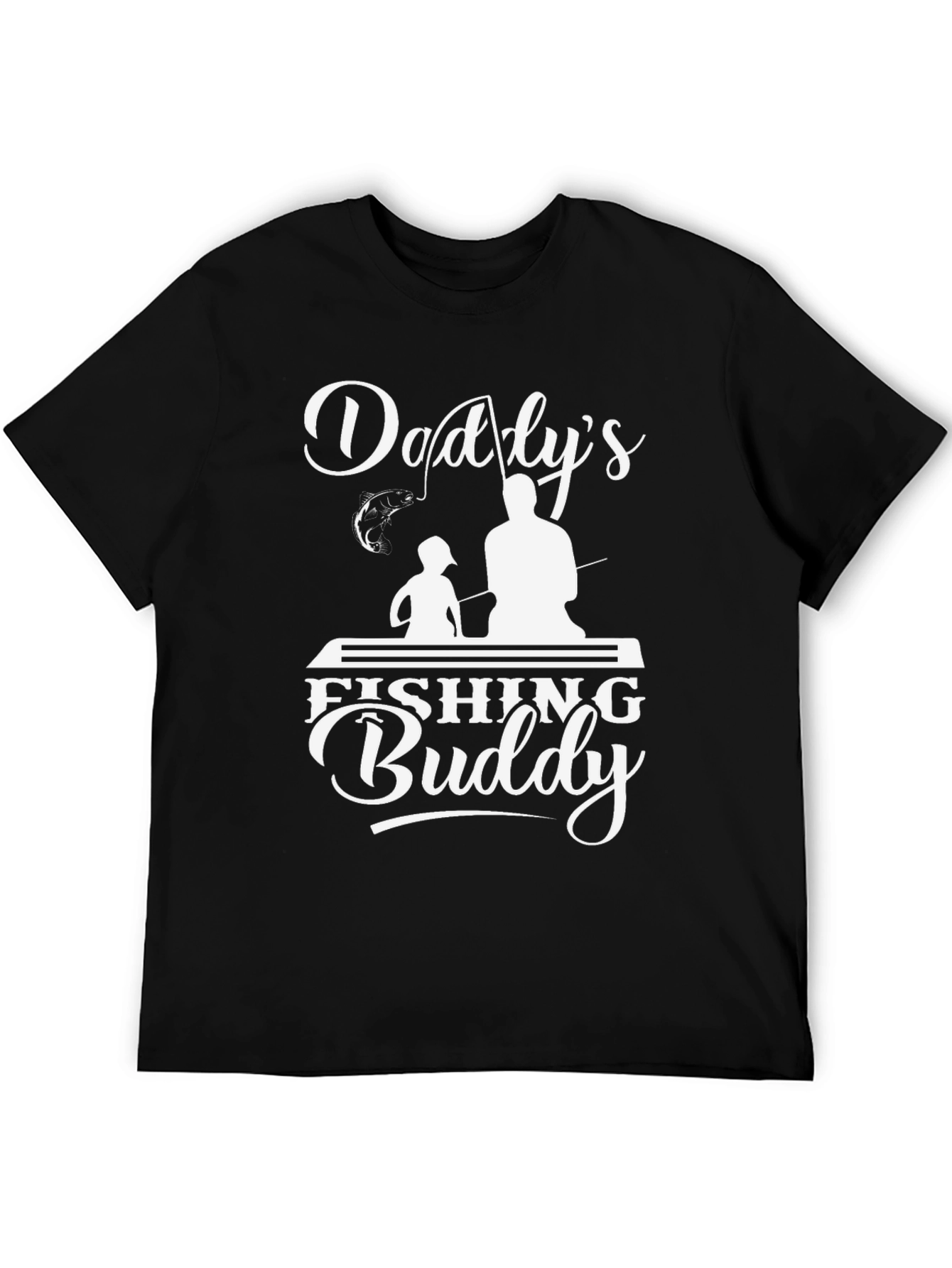 Daddys Fishing Buddy Black Graphic Tee
