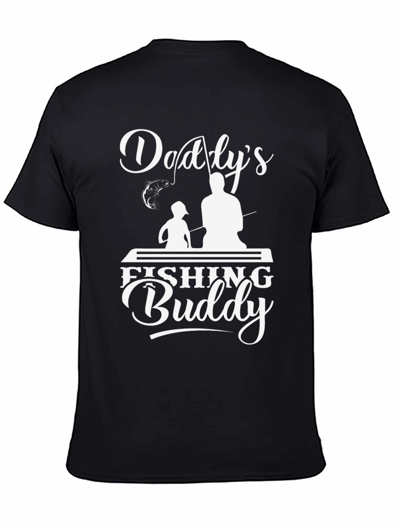 Daddys Fishing Buddy Black Graphic Tee