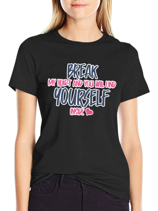 Break My Heart Mens Black Graphic Tee