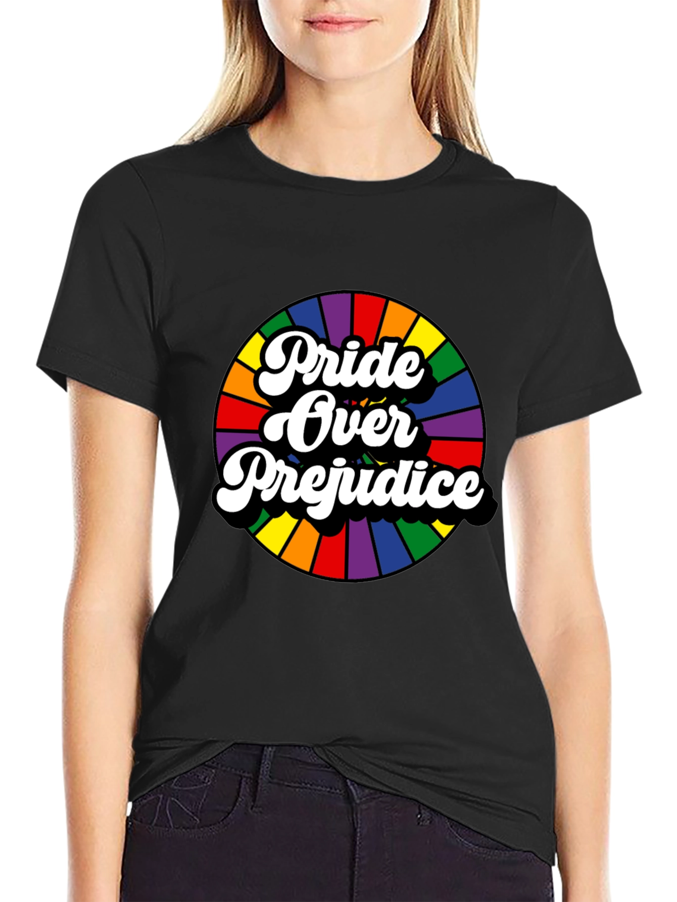 Pride Over Prejudice Graphic Tee - Black