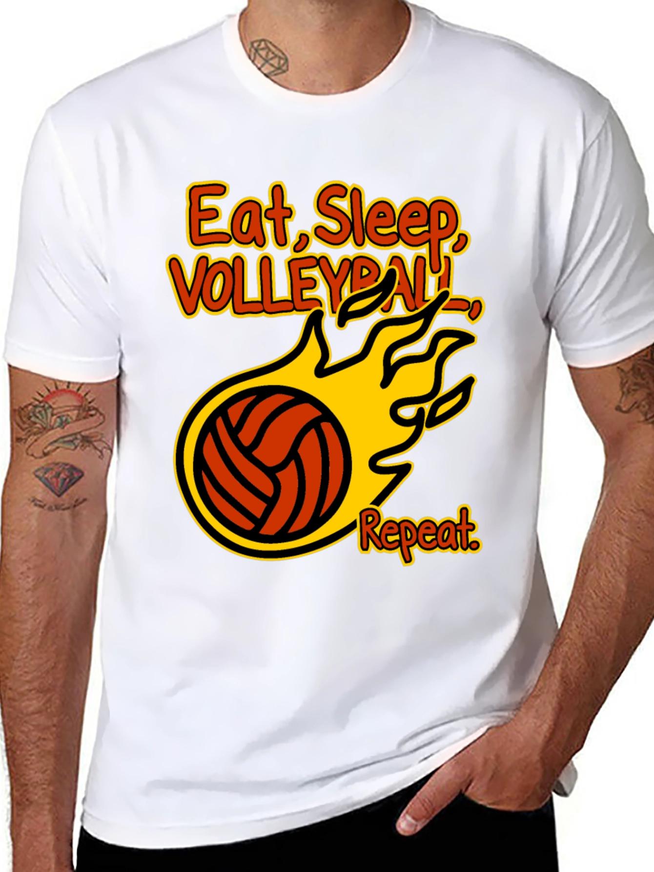 Eat Sleep Volleyball Repeat Graphic Tee