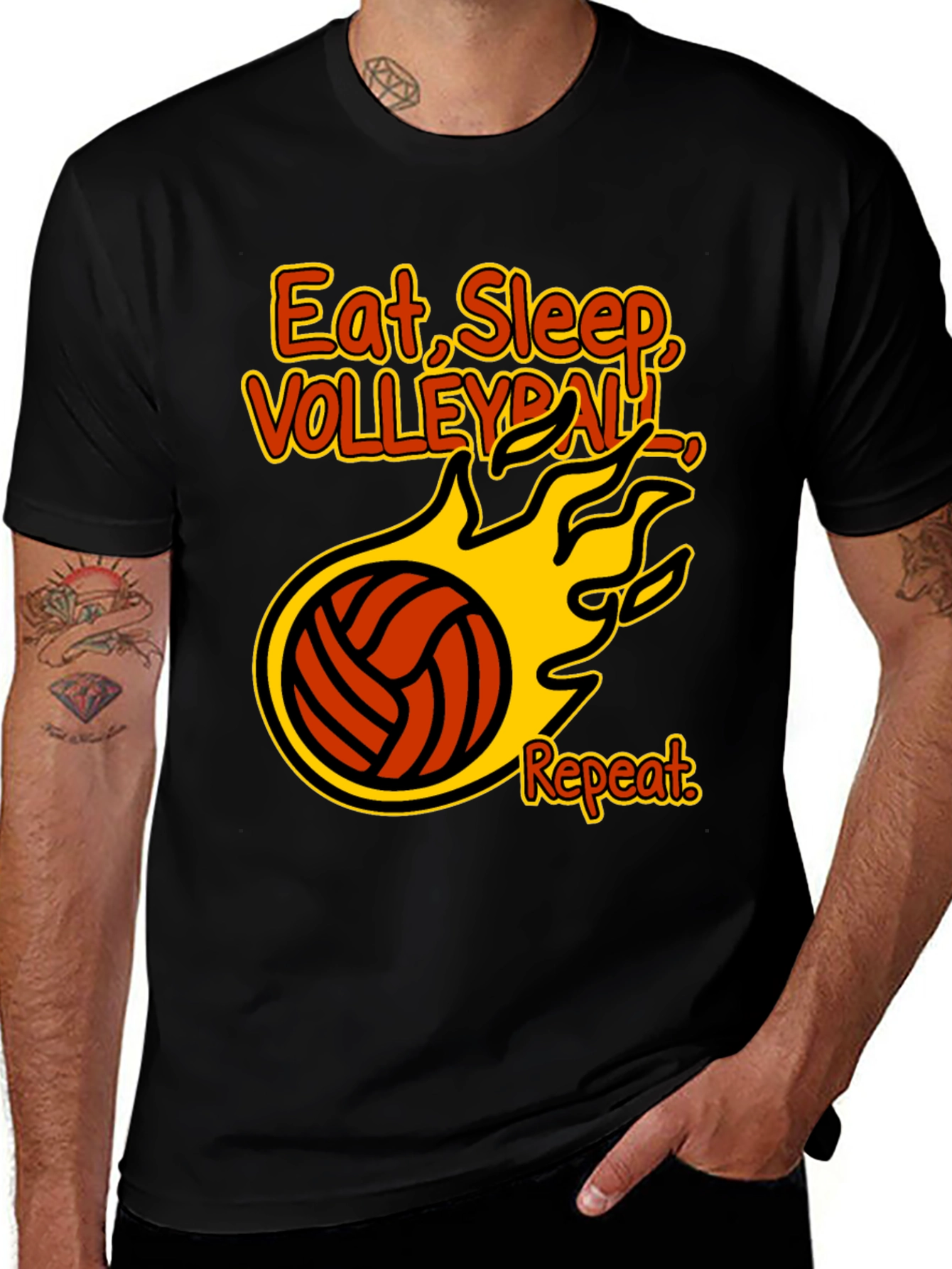 Eat Sleep Volleyball Repeat Graphic Tee