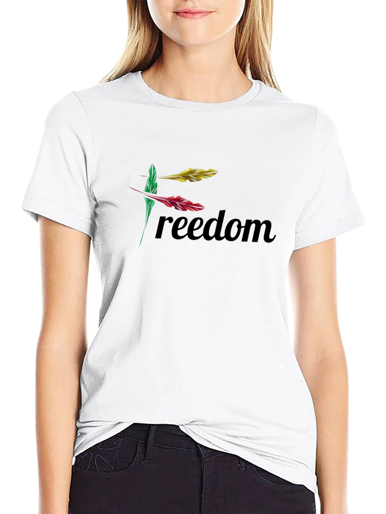 Freedom Feather Graphic Tee - Black
