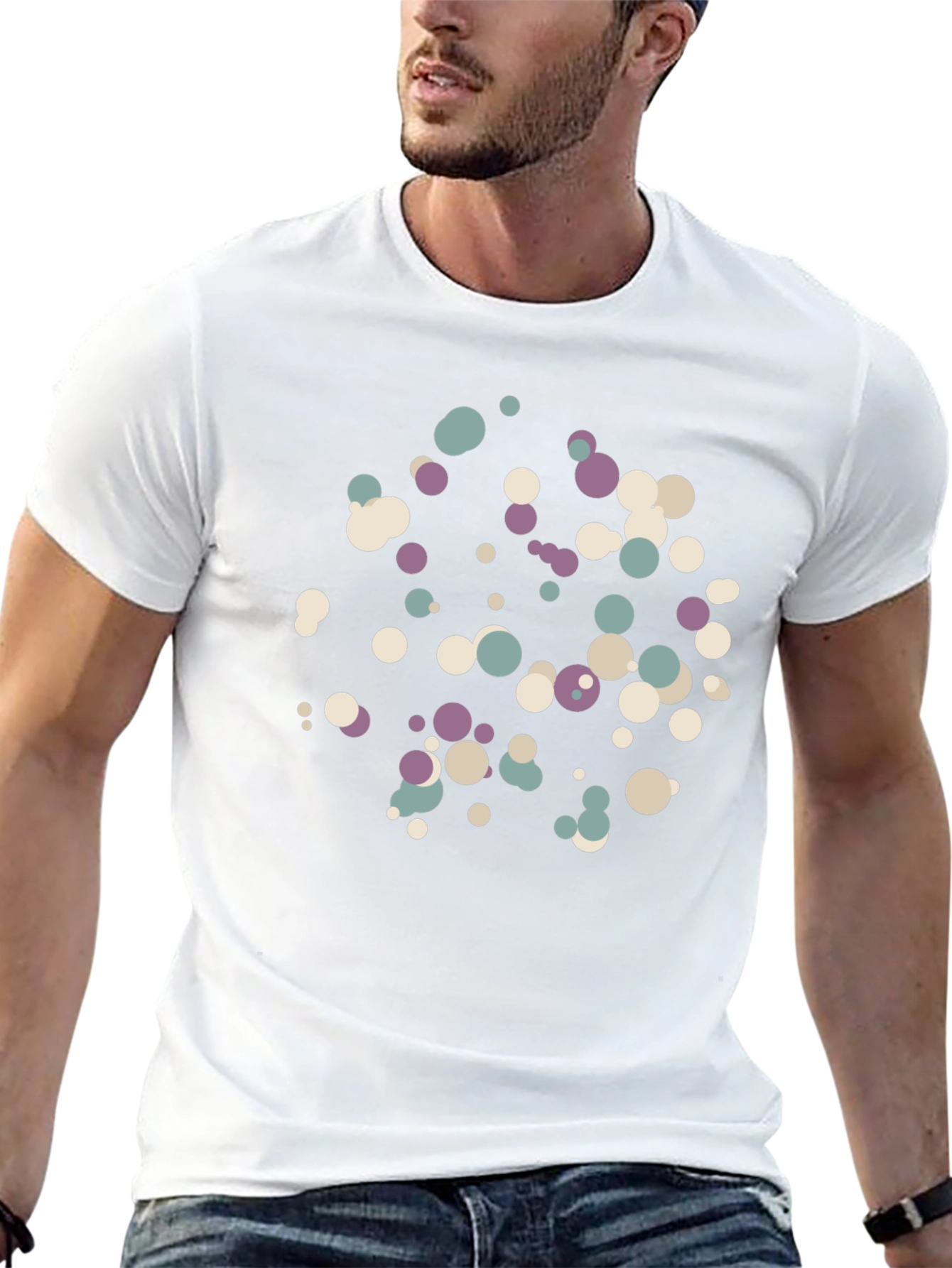 Abstract Dot Pattern Black T-Shirt