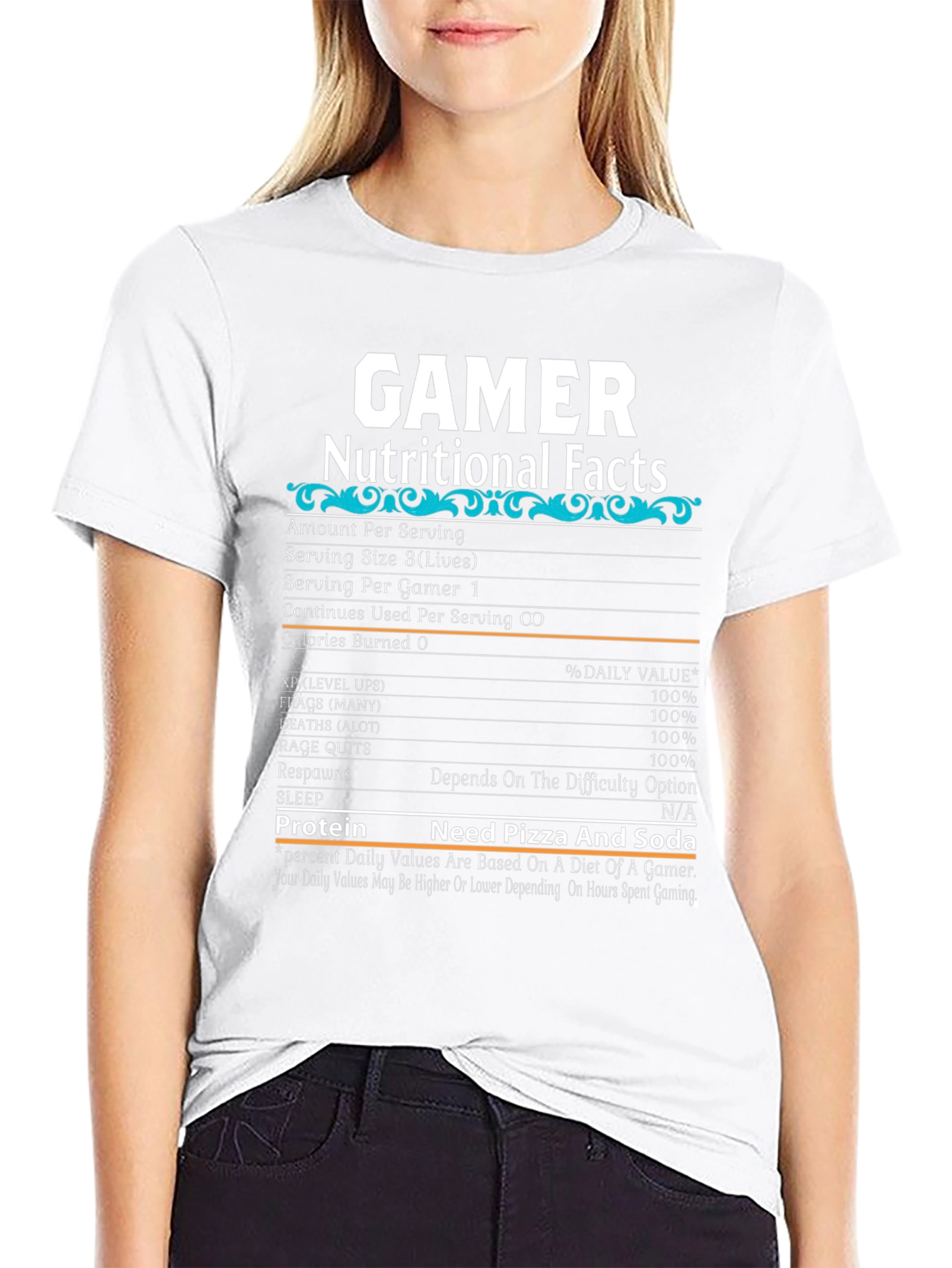 Gamer Nutritional Facts T-Shirt - Funny Gaming Tee
