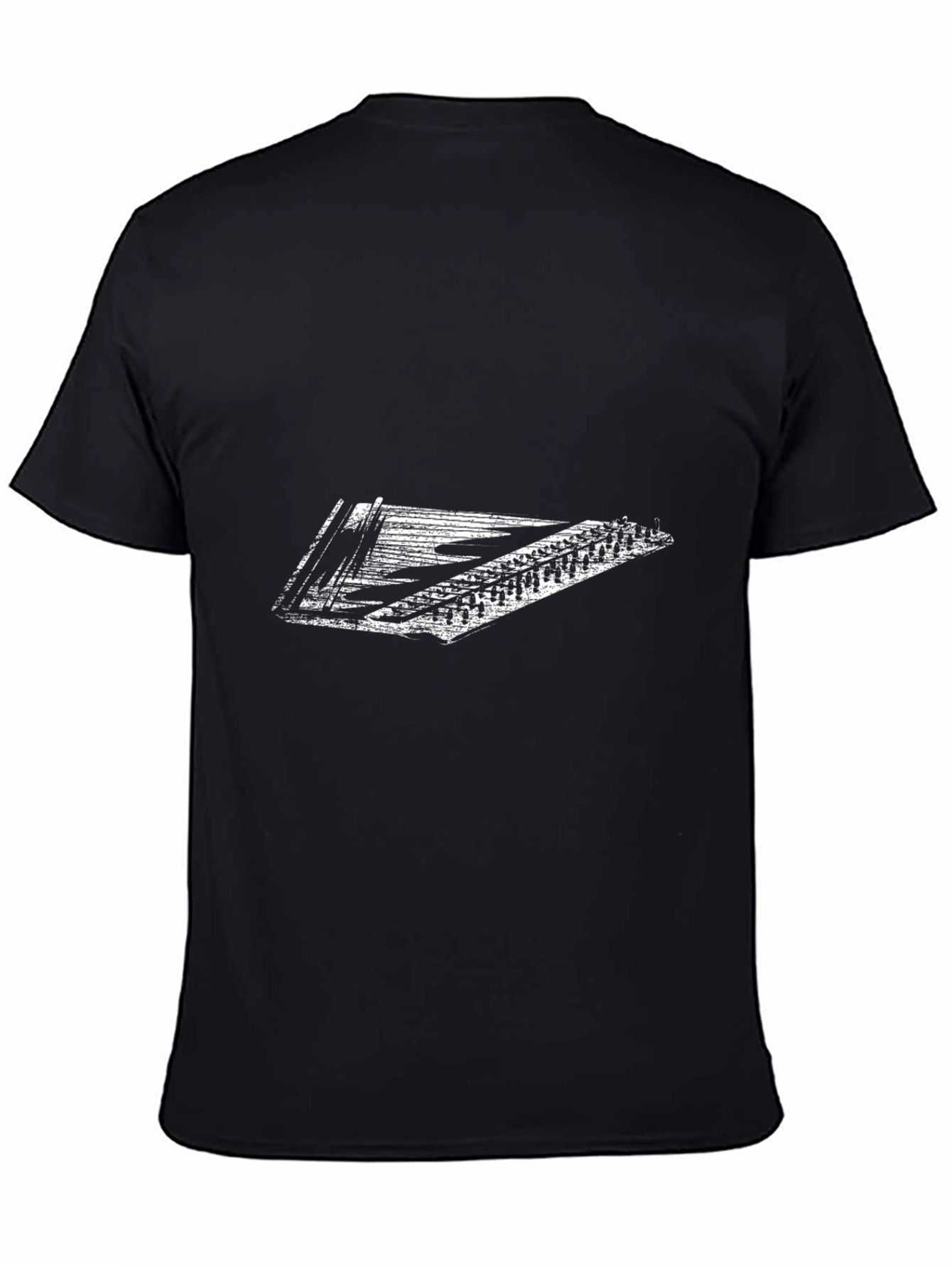 Black T-Shirt with Dulcimer Graphic