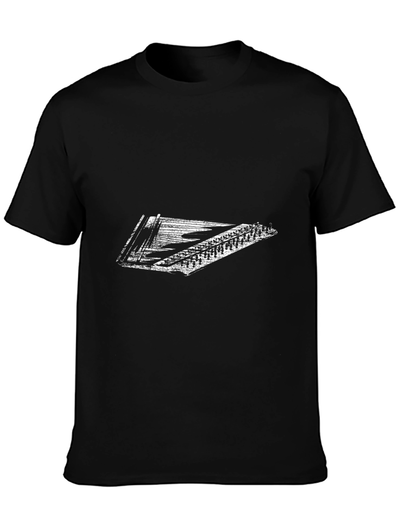 Black T-Shirt with Dulcimer Graphic