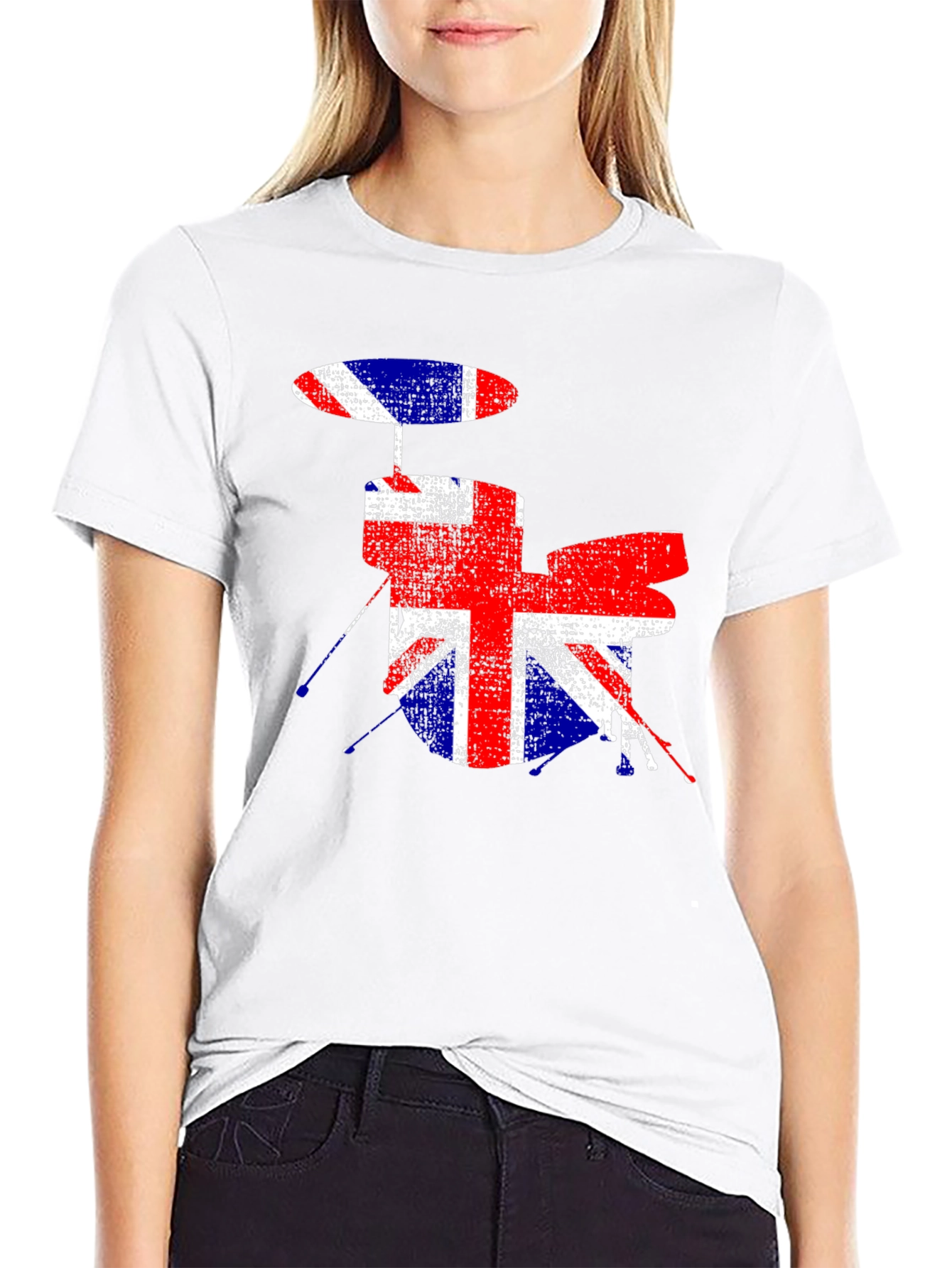 British Flag Drum Set Graphic T-Shirt