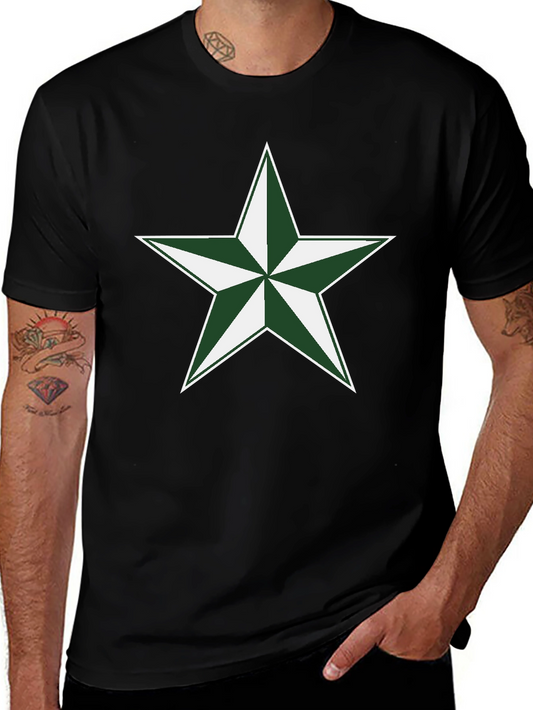 Green Star Graphic Black T-Shirt