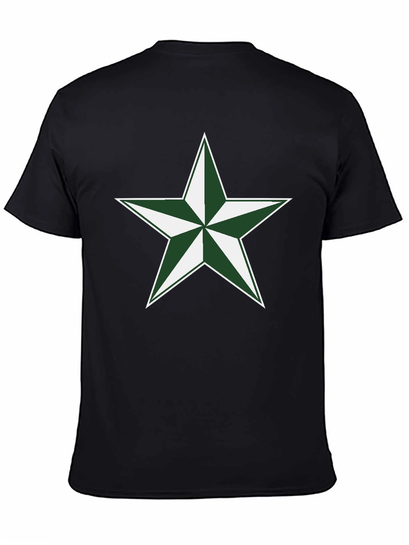Green Star Graphic Black T-Shirt