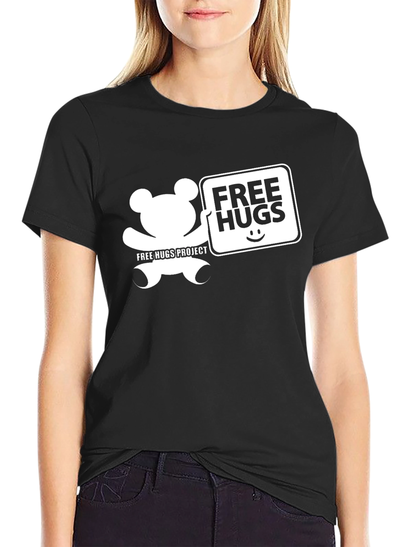 Free Hugs Project Black Graphic Tee