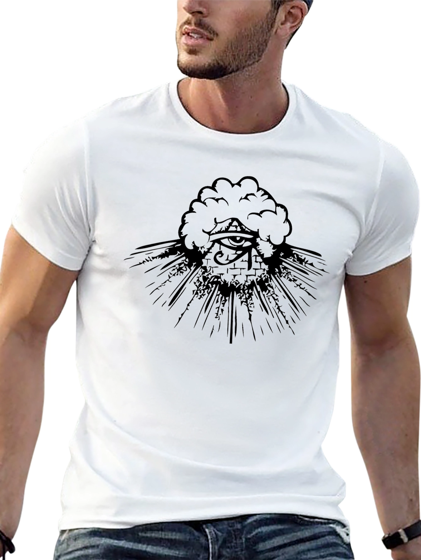 Eye of Providence Graphic Tee - Black Cotton Blend