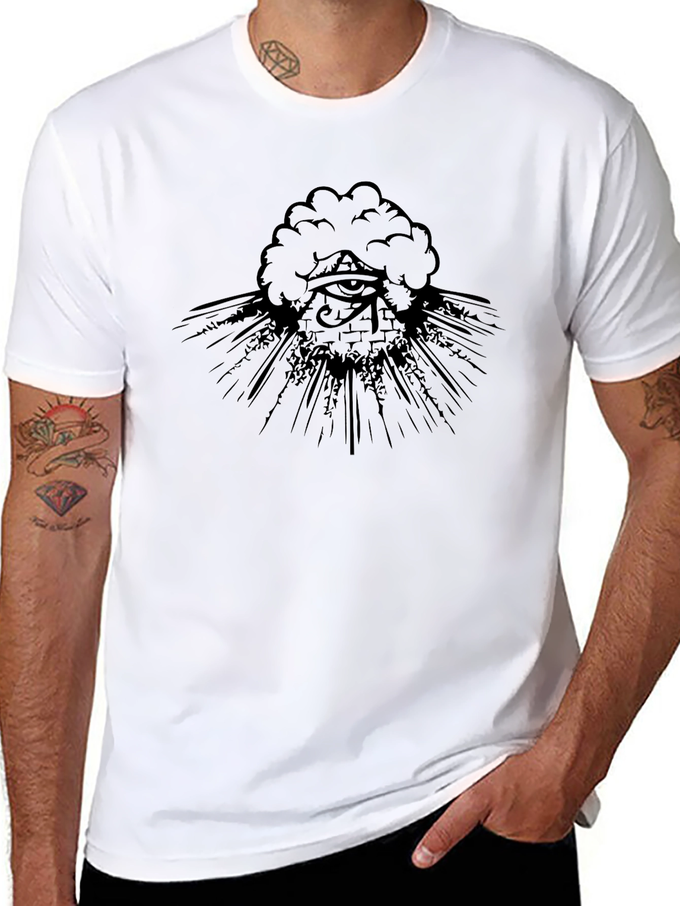 Eye of Providence Graphic Tee - Black Cotton Blend