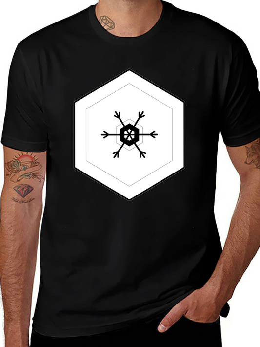 Hexagon Snowflake Black Tee