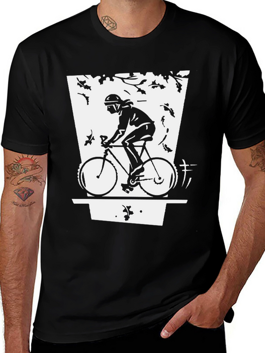 Cyclist Graphic Black T-Shirt - Urban Style