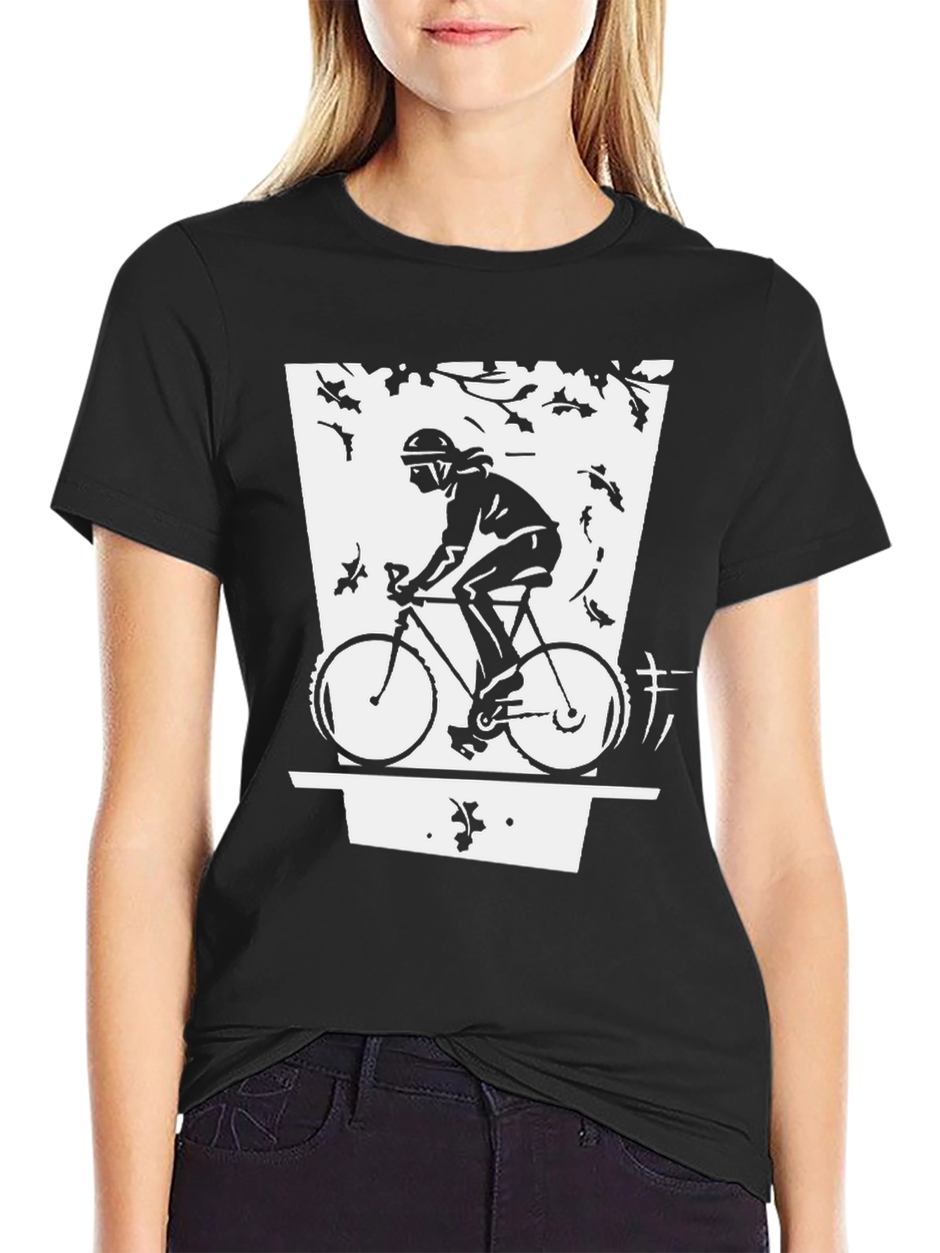 Cyclist Graphic Black T-Shirt - Urban Style
