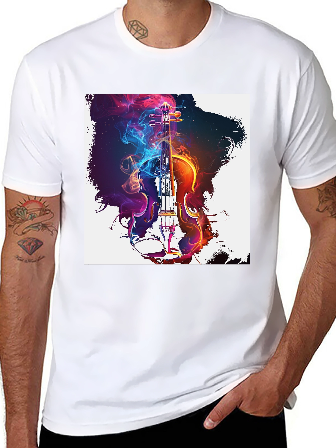 Violin Art Graphic T-Shirt - Musicians Tee