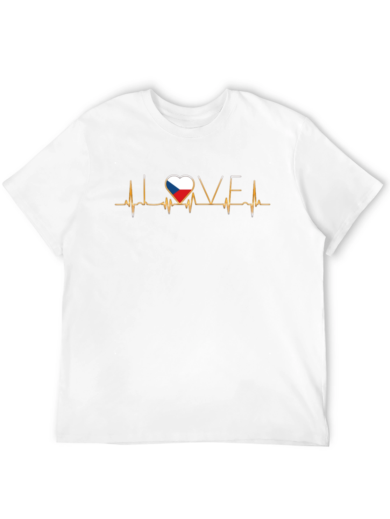 Czech Republic Flag Love Heartbeat T-Shirt
