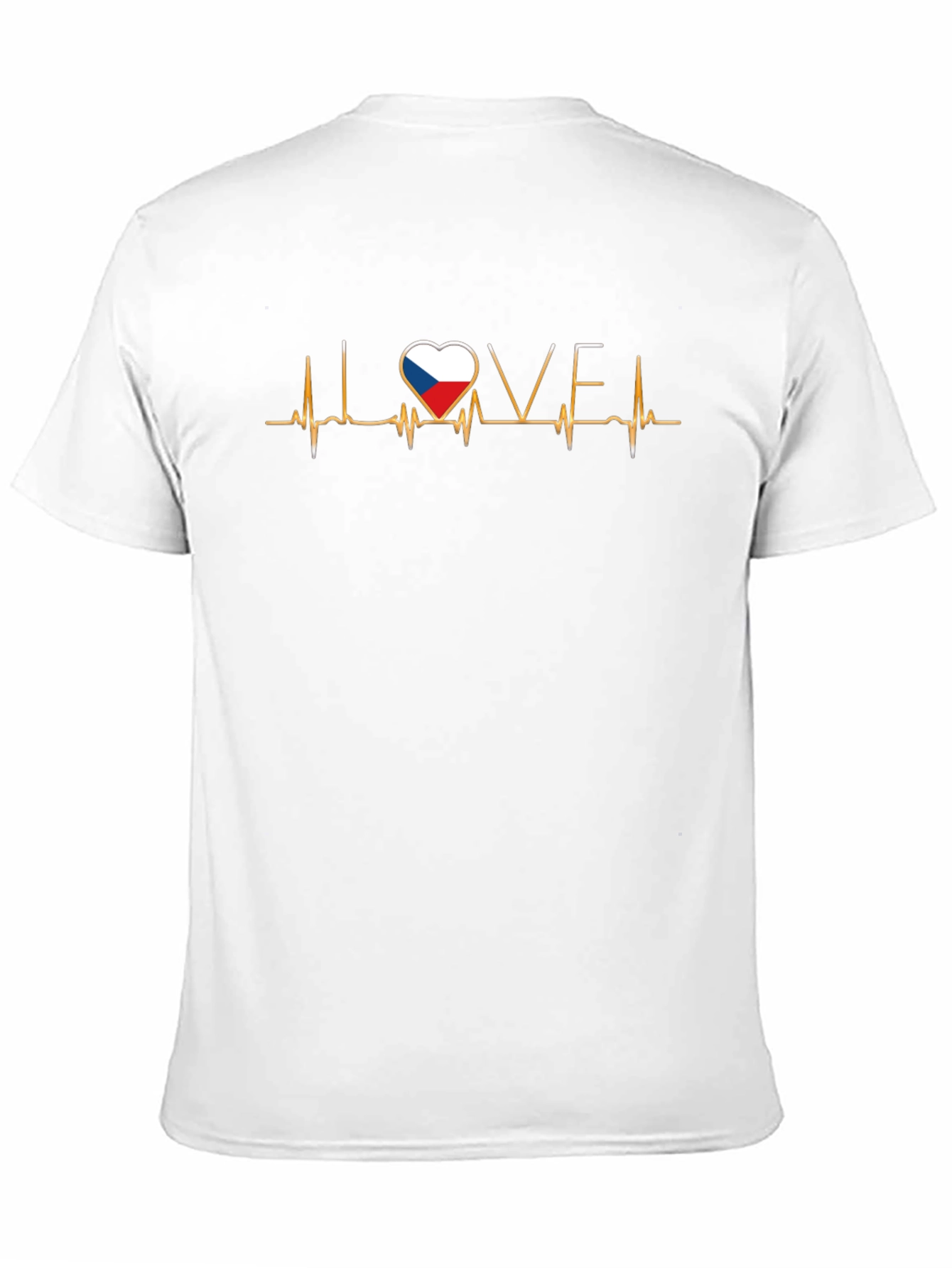 Czech Republic Flag Love Heartbeat T-Shirt