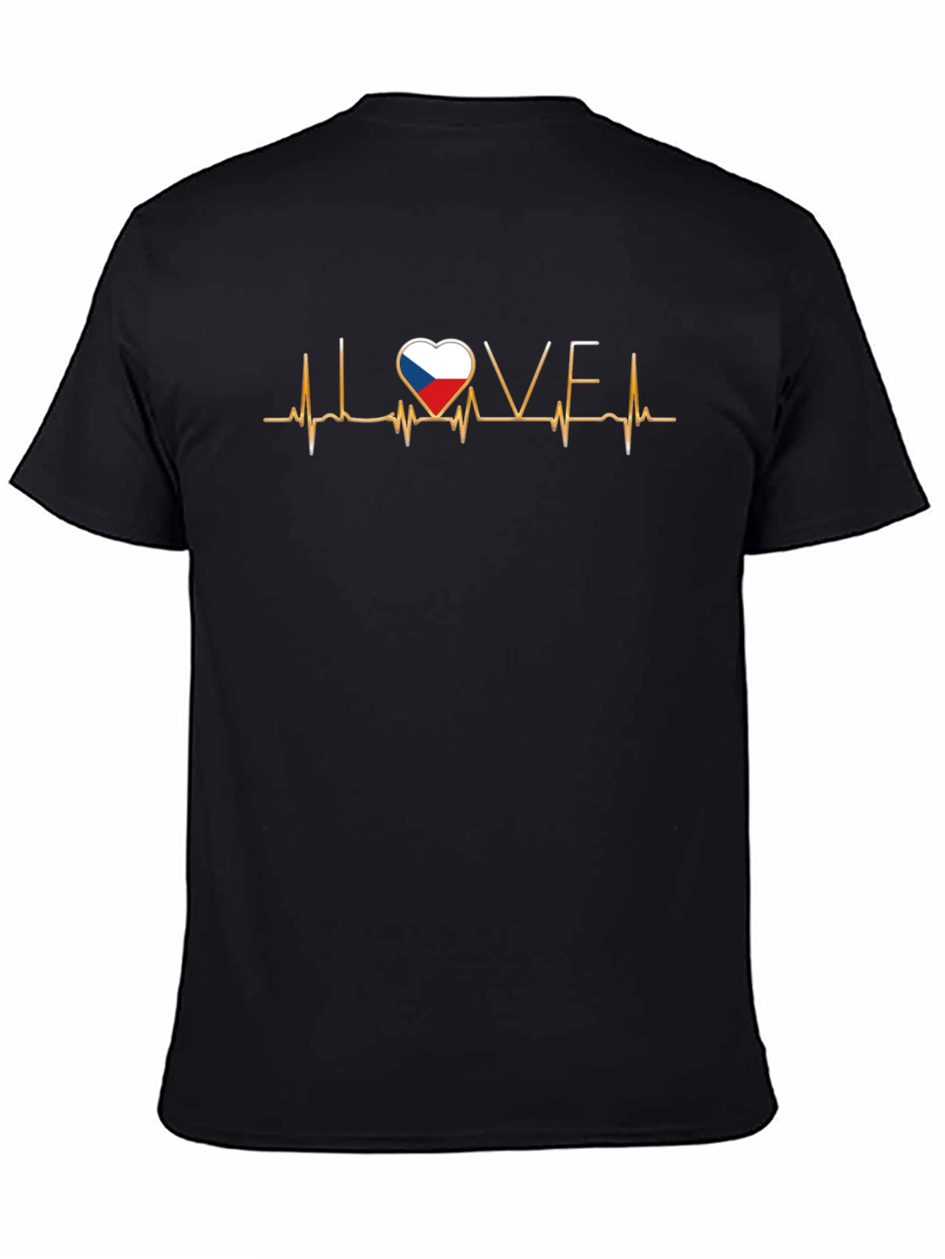 Czech Republic Flag Love Heartbeat T-Shirt