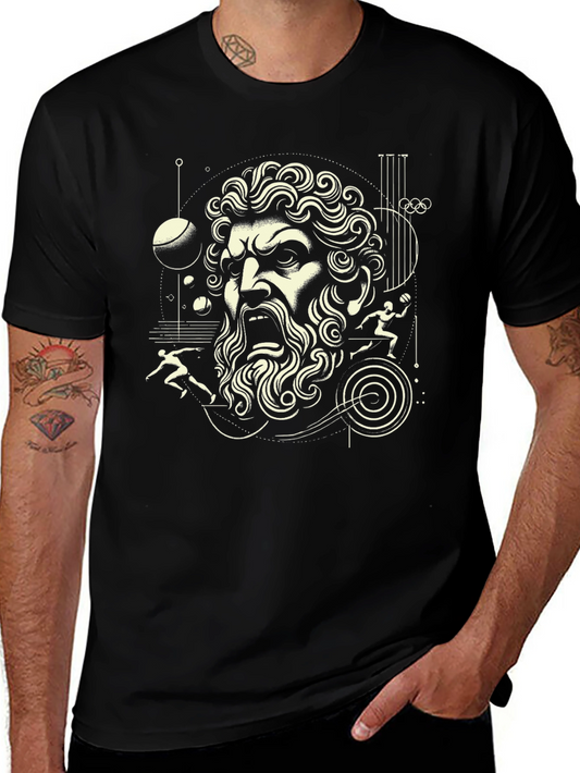 Greek God Graphic Black T-Shirt
