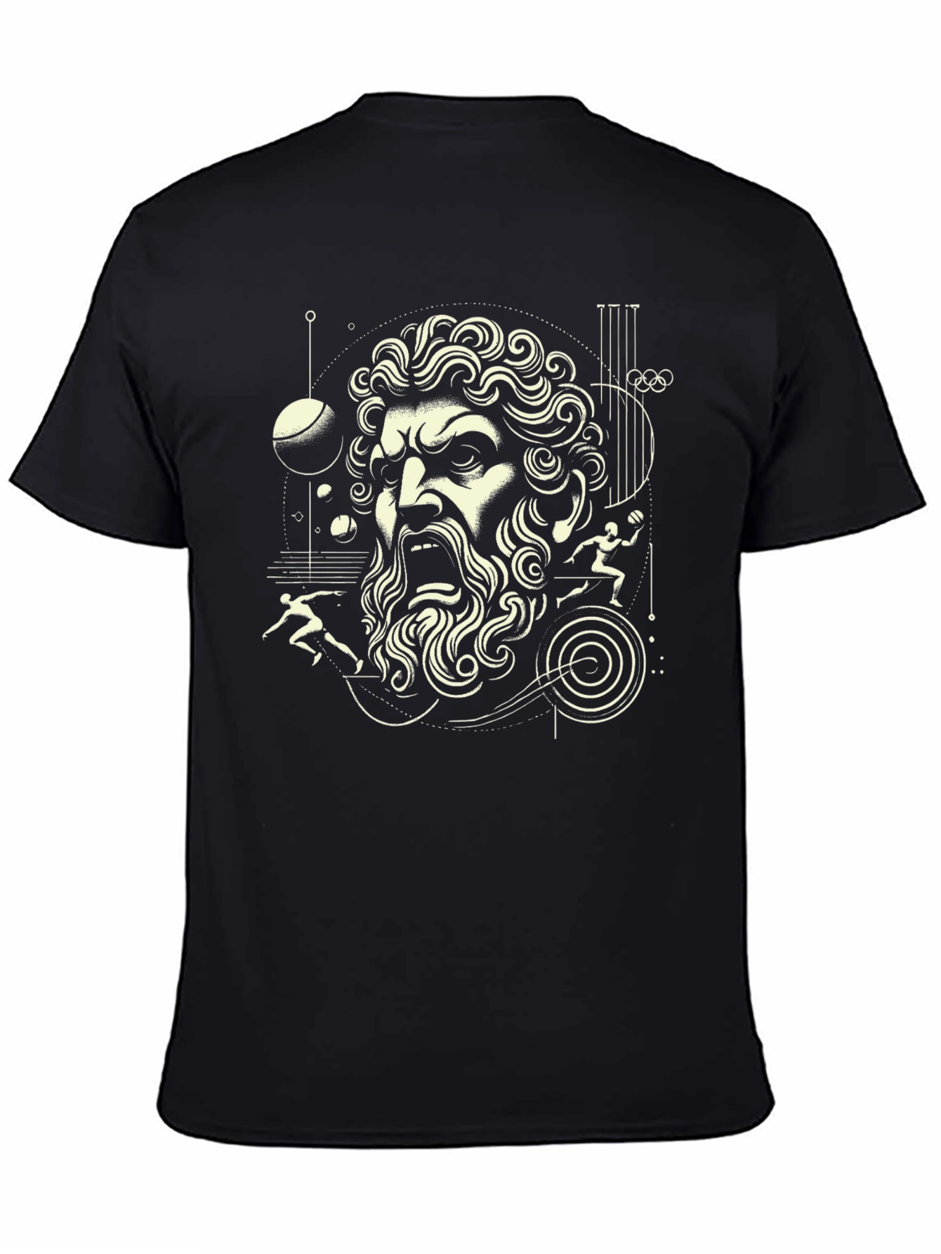 Greek God Graphic Black T-Shirt