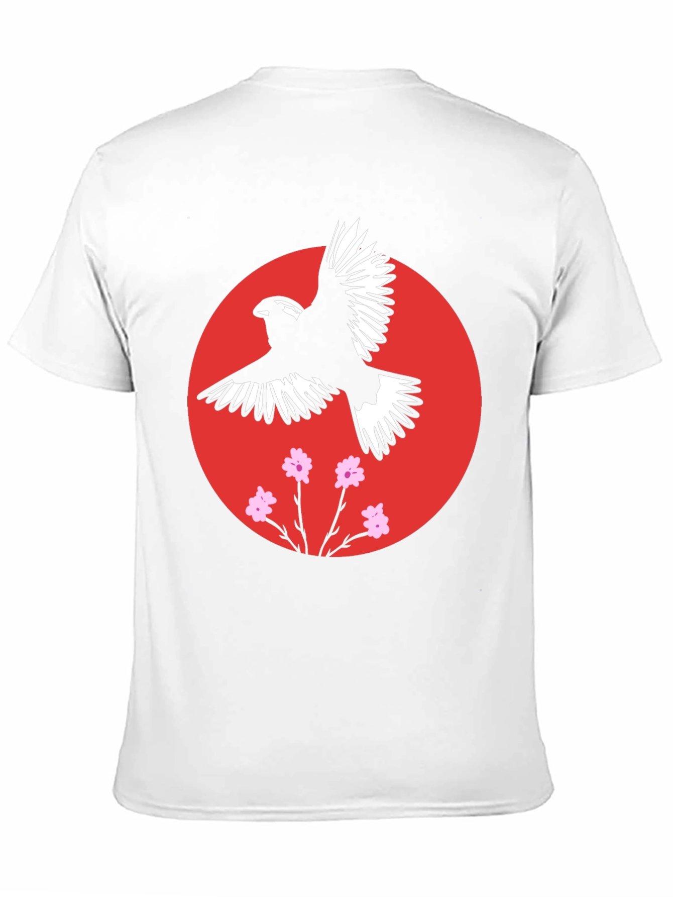 Bird and Blossom Graphic Black T-Shirt
