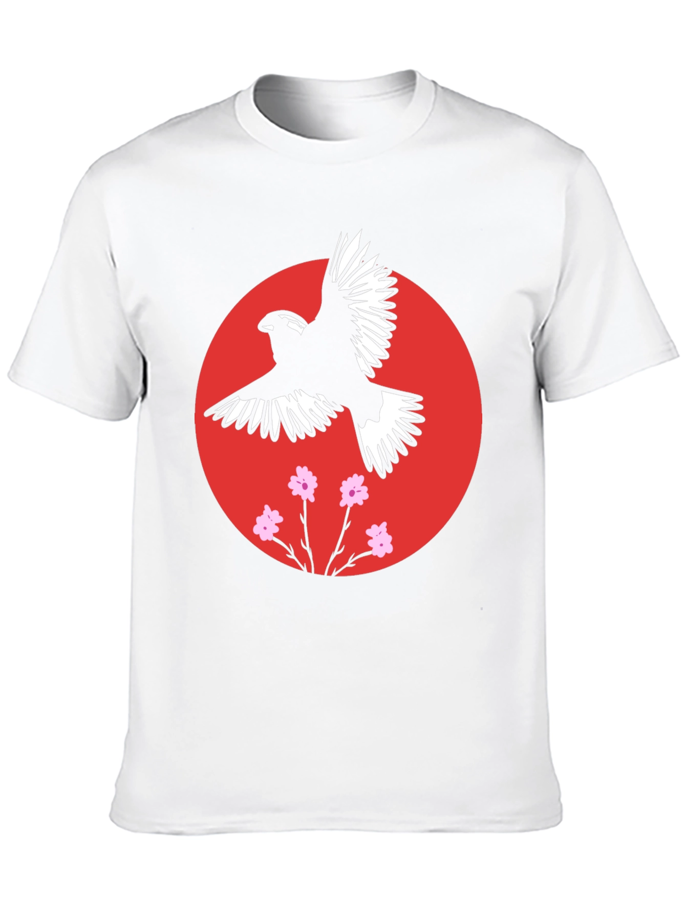 Bird and Blossom Graphic Black T-Shirt