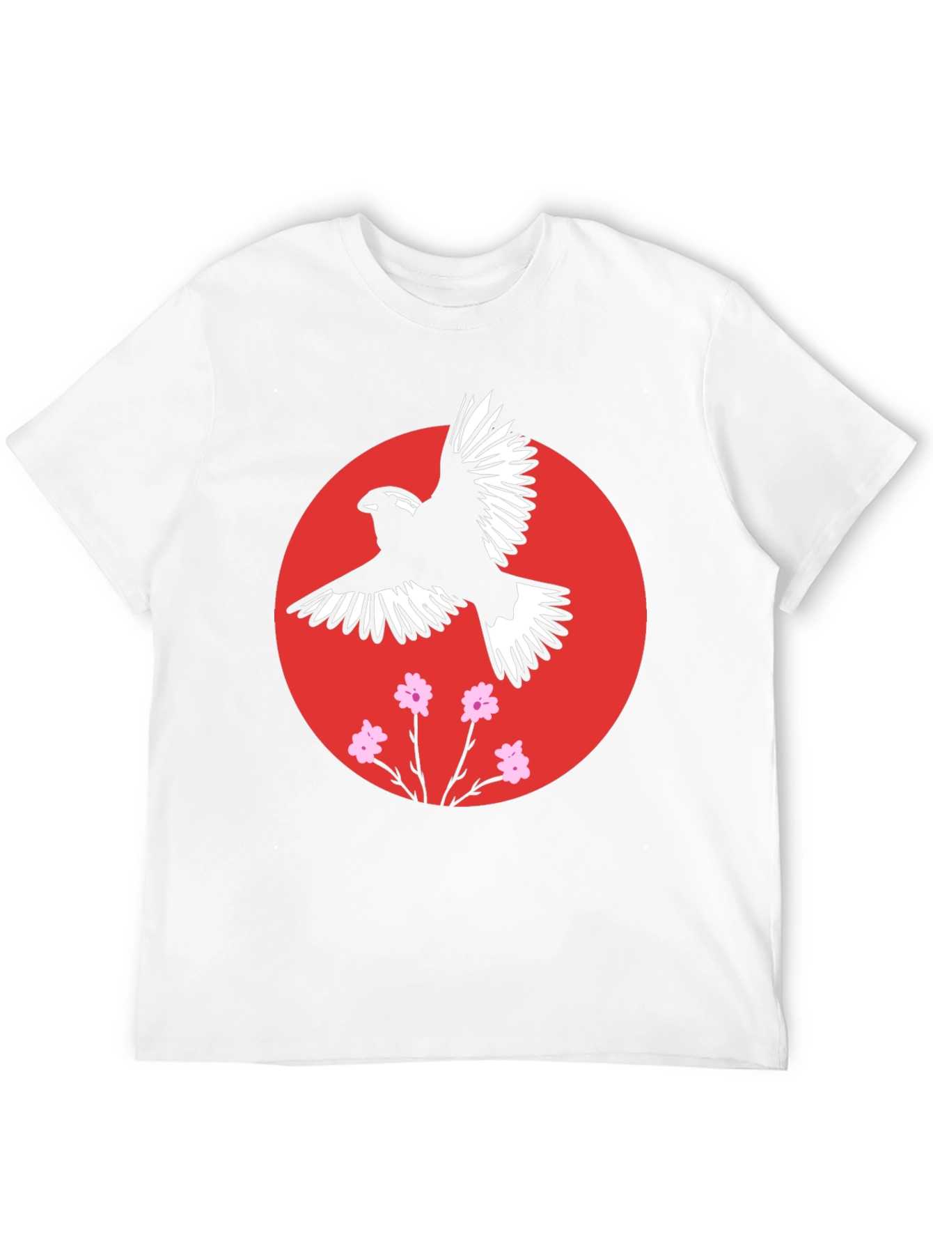 Bird and Blossom Graphic Black T-Shirt