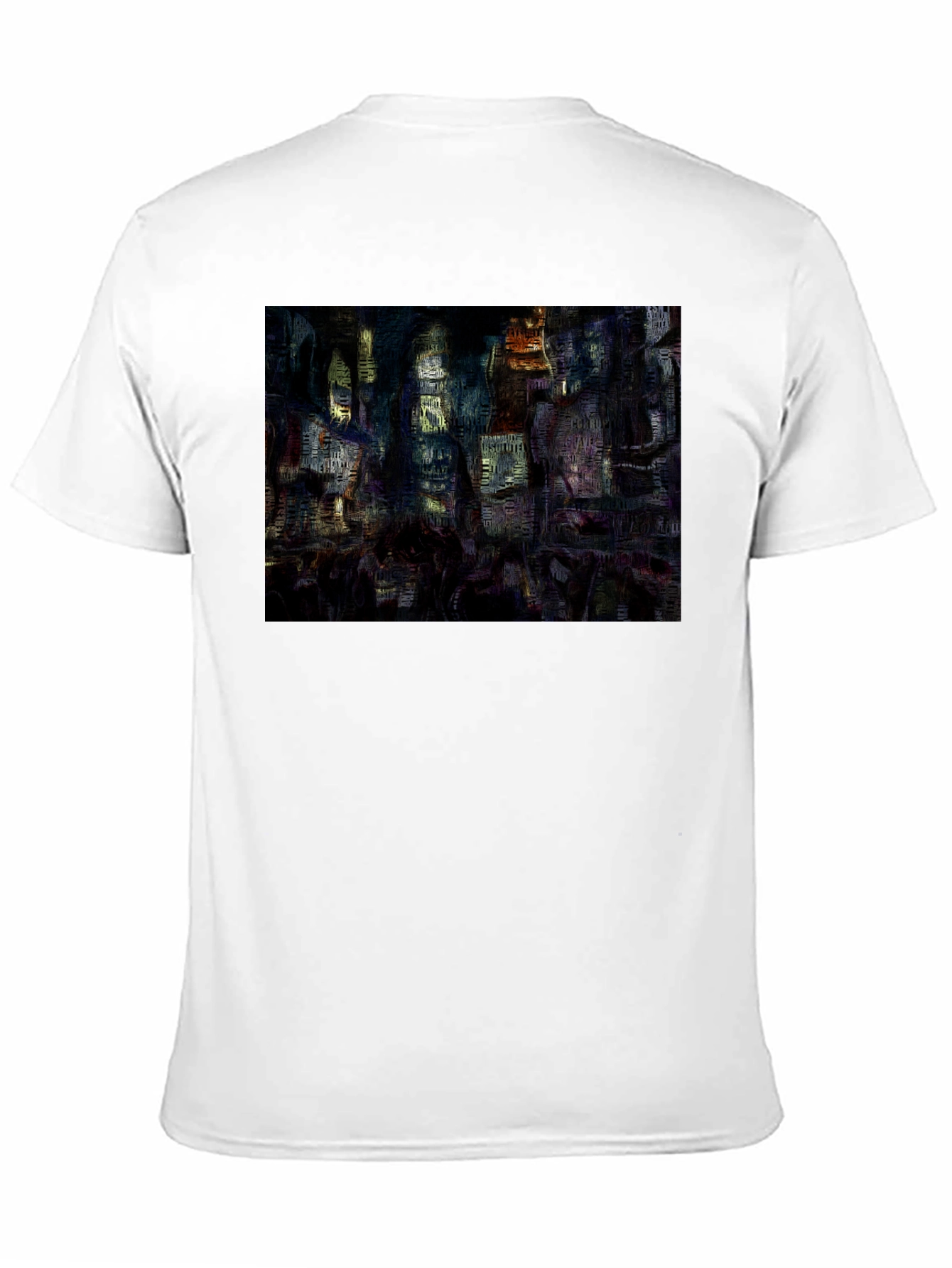 Abstract Cityscape Graphic Tee - Black