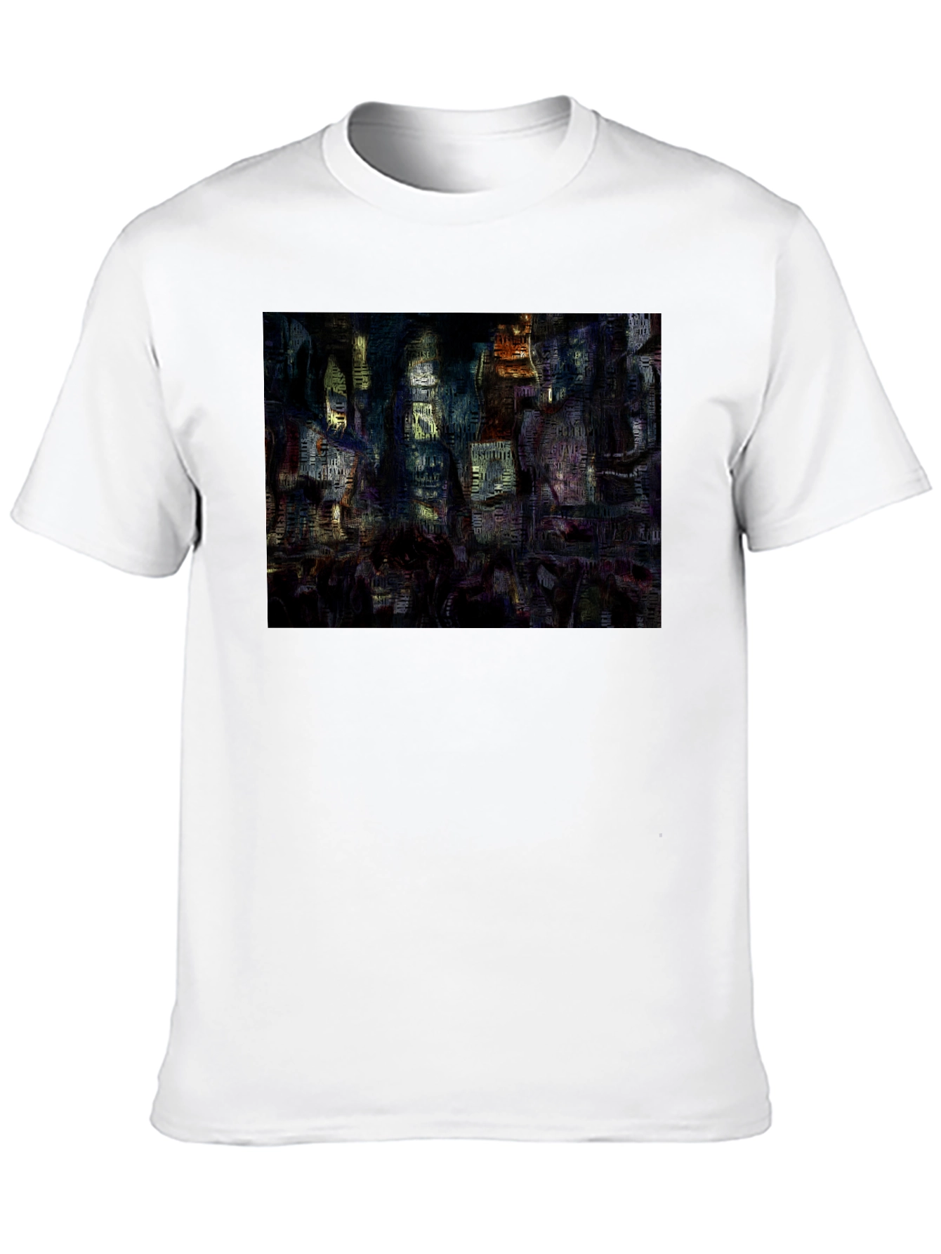 Abstract Cityscape Graphic Tee - Black
